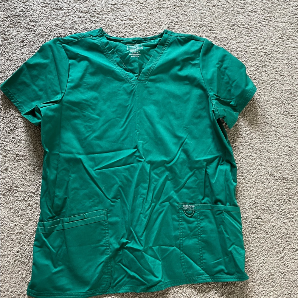 Hunter green scrub top